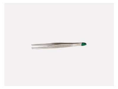 Forcep Gillies 1/2 Tooth 15cm Green Handle Sterile